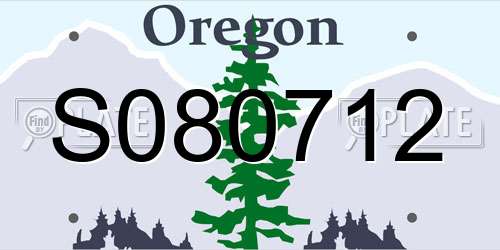 S080712 Oregon License Plate