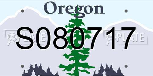 S080717 Oregon License Plate