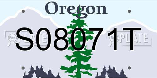 S08071T Oregon License Plate