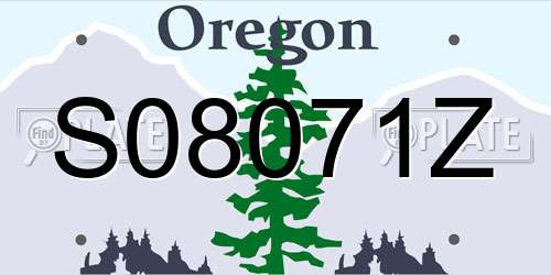 S08071Z Oregon License Plate