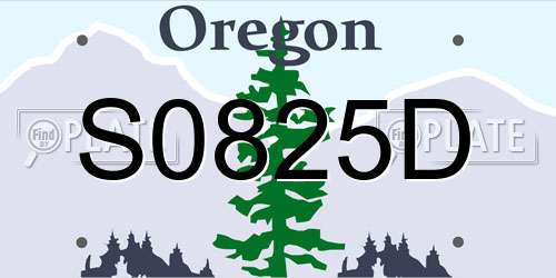S0825D Oregon License Plate