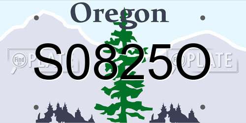 S0825O Oregon License Plate