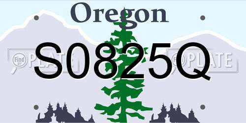 S0825Q Oregon License Plate