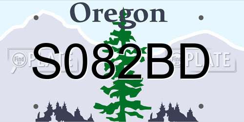S082BD Oregon License Plate