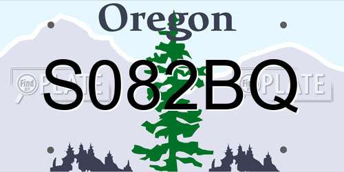 S082BQ Oregon License Plate