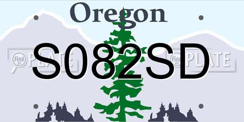 S082SD Oregon License Plate