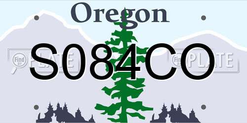 S084CO Oregon License Plate