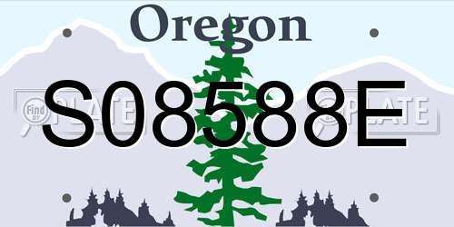 S08588E Oregon License Plate