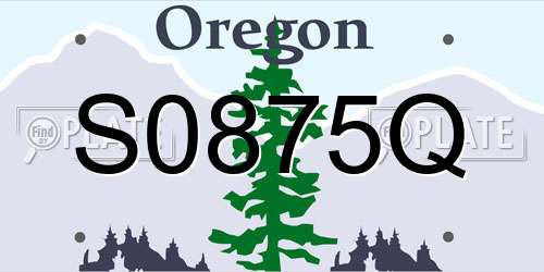 S0875Q Oregon License Plate
