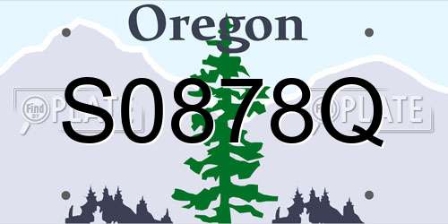 S0878Q Oregon License Plate