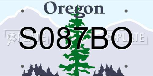 S087BO Oregon License Plate