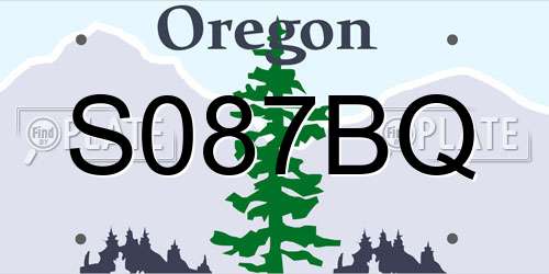 S087BQ Oregon License Plate