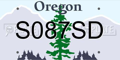 S087SD Oregon License Plate