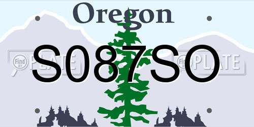 S087SO Oregon License Plate
