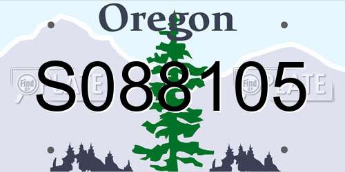 S088105 Oregon License Plate