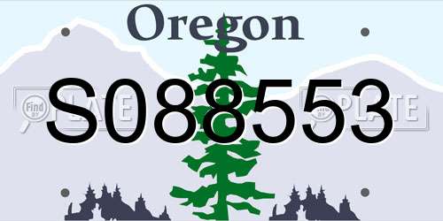 S088553 Oregon License Plate