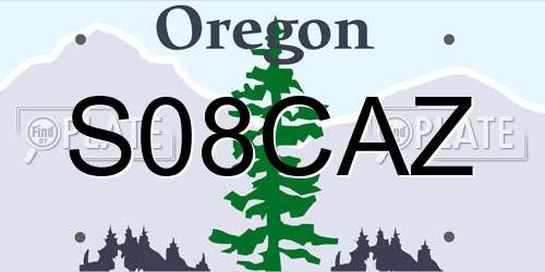 S08CAZ Oregon License Plate