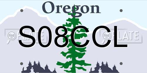 S08CCL Oregon License Plate
