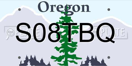 S08TBQ Oregon License Plate