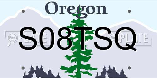 S08TSQ Oregon License Plate