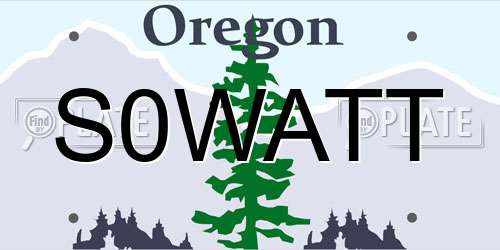 S0WATT Oregon License Plate