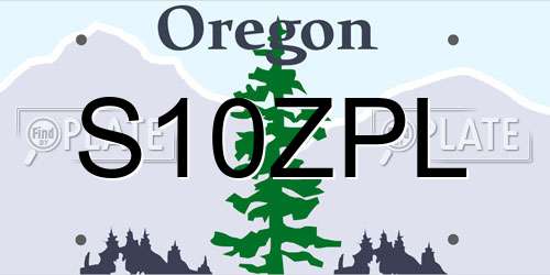 S10ZPL Oregon License Plate