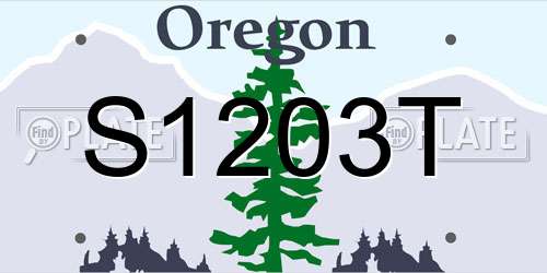 S1203T Oregon License Plate