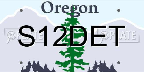 S12DET Oregon License Plate