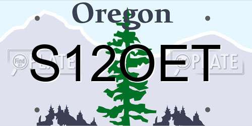 S12OET Oregon License Plate