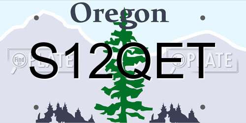 S12QET Oregon License Plate