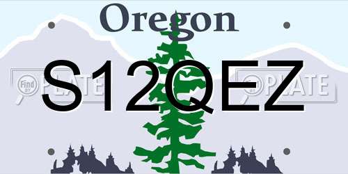 S12QEZ Oregon License Plate