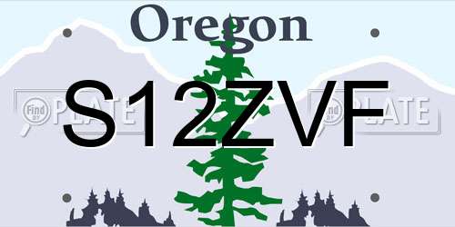 S12ZVF Oregon License Plate