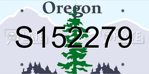 S152279 Oregon License Plate