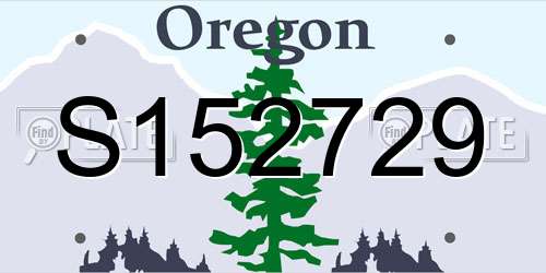 S152729 Oregon License Plate