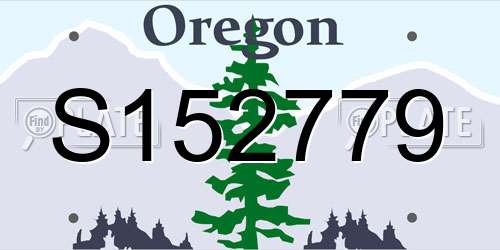 S152779 Oregon License Plate