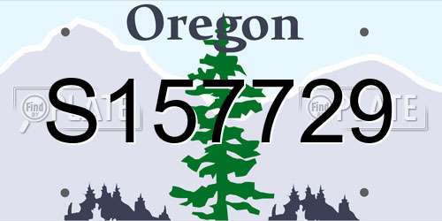 S157729 Oregon License Plate
