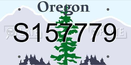 S157779 Oregon License Plate