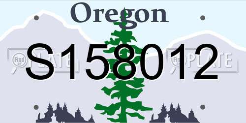 S158012 Oregon License Plate