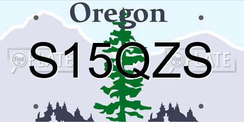 S15QZS Oregon License Plate