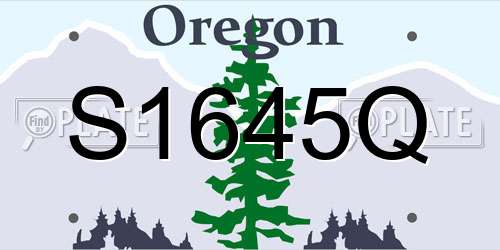 S1645Q Oregon License Plate