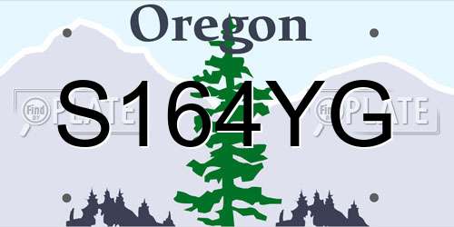 S164YG Oregon License Plate