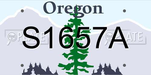 S1657A Oregon License Plate