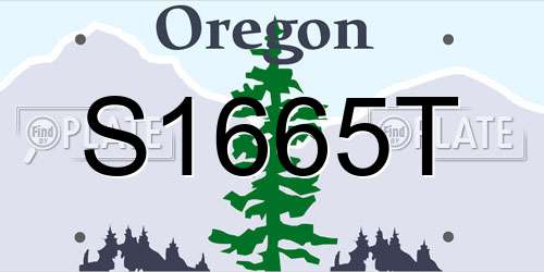 S1665T Oregon License Plate