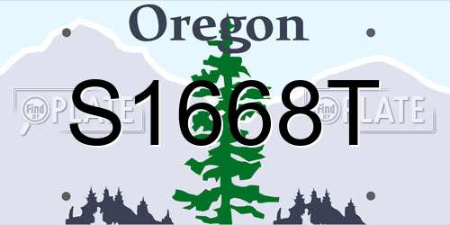 S1668T Oregon License Plate