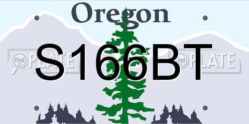 S166BT Oregon License Plate