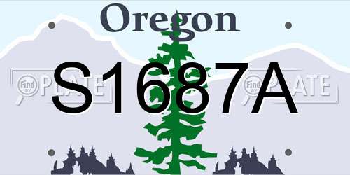 S1687A Oregon License Plate