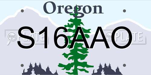 S16AAO Oregon License Plate