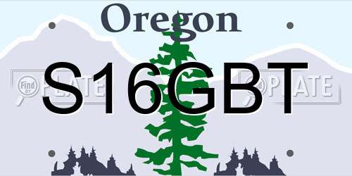 S16GBT Oregon License Plate