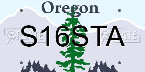 S16STA Oregon License Plate