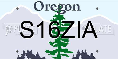 S16ZIA Oregon License Plate